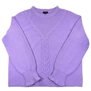 Lavender Purple Cable Knit Sweater LP Petite | Classic Spring Knit